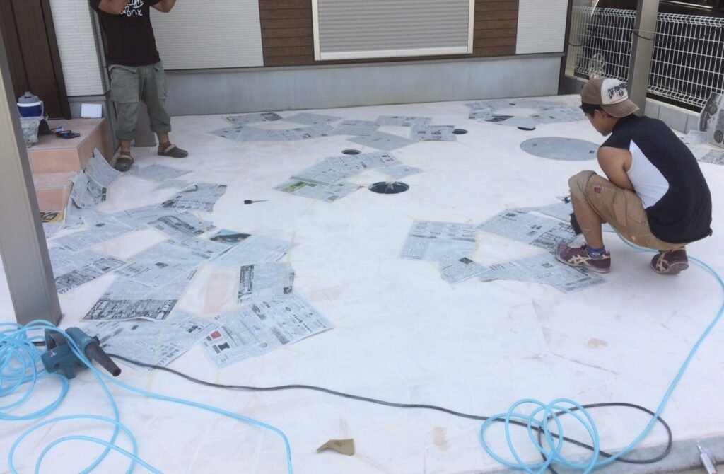 兵庫県姫路市　スタンプコンクリート　ランバリット　色付け