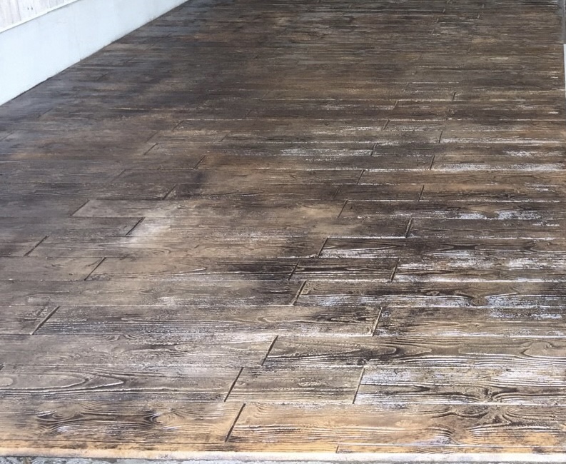 スタンプコンクリートヴィンテージウッド調施工事例