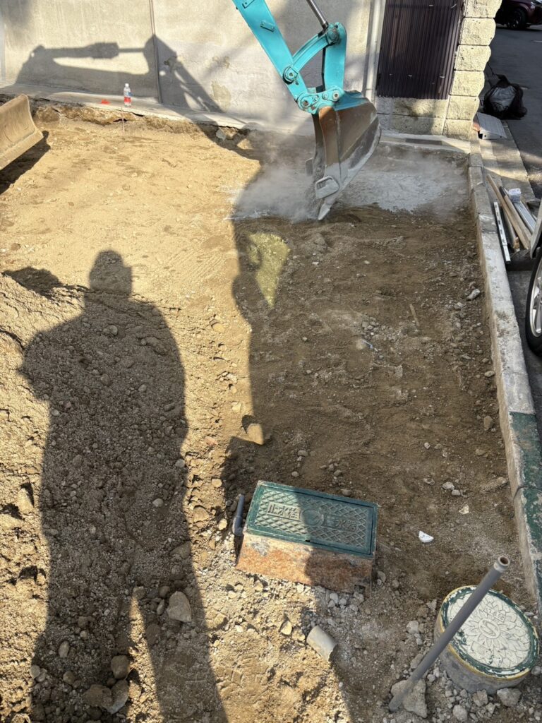 東大阪市　外構一式工事　地盤改良