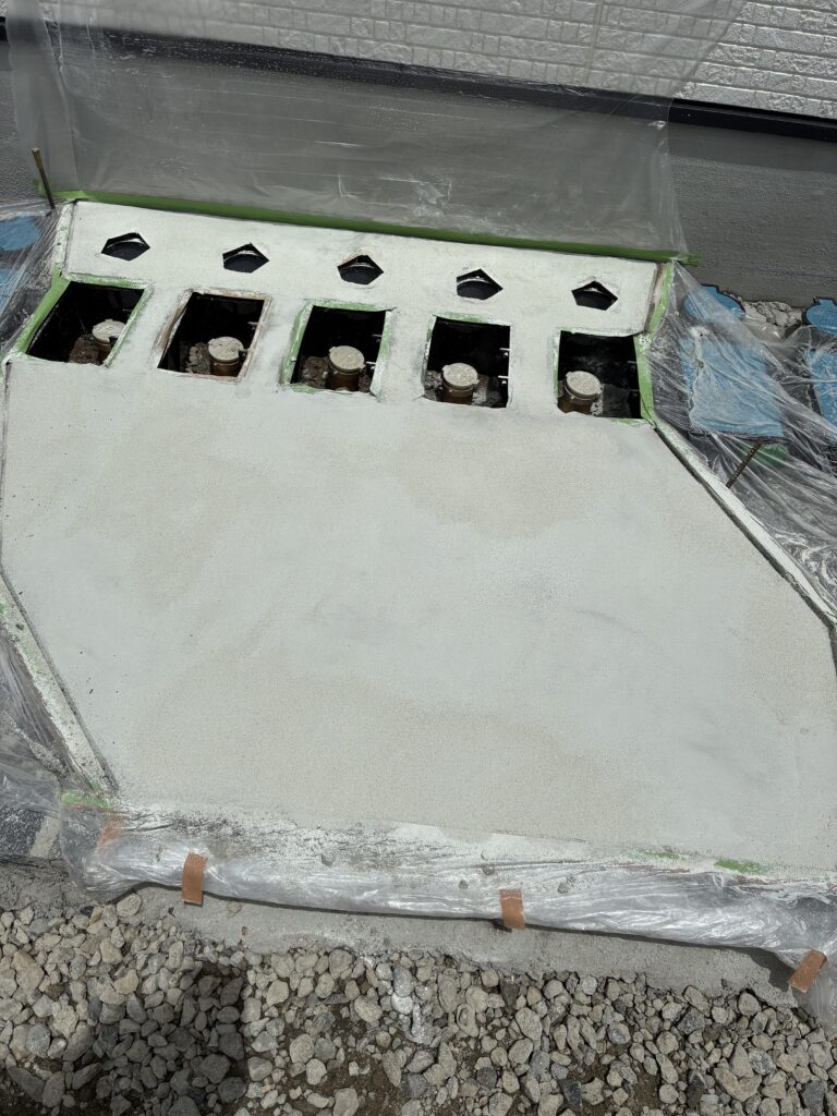 スタンプコンクリート ランダムストーン カラー散布